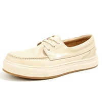 Vegetable tanned leather white shoes 