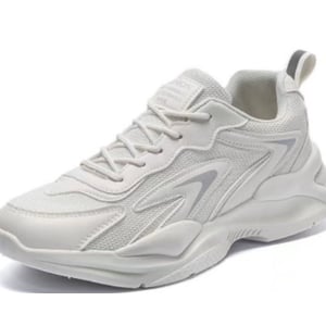 Sports running white shoes mesh casual white dad 