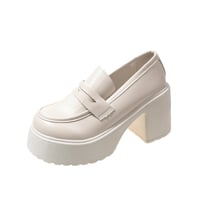 Retro JK single shoes waterproof platform thick sole loafers 