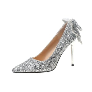 Rhinestone Bow Pointed Toe Wedding Shoes 