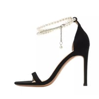 Strapless round-toe pearl versatile fashion sandals 